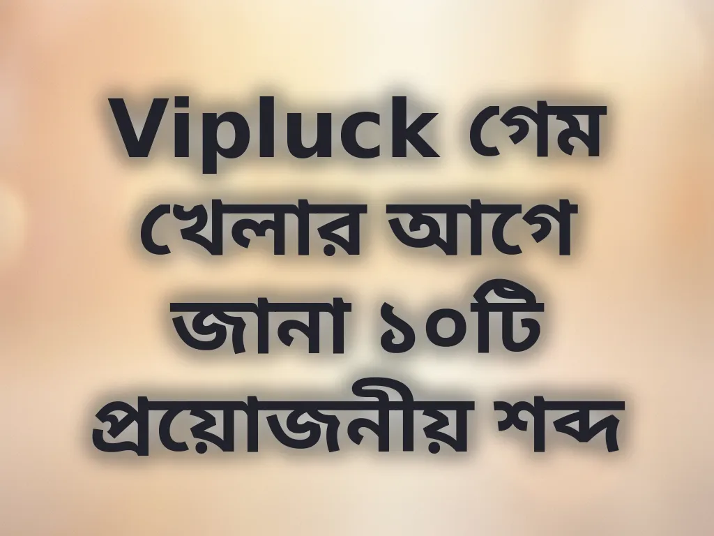 Vipluck গেম খেলার আগে জানা ১০টি প্রয়োজনীয় শব্দ
